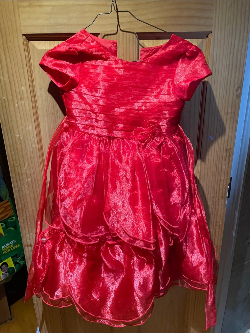 017: red Beautiful petal fancy dress